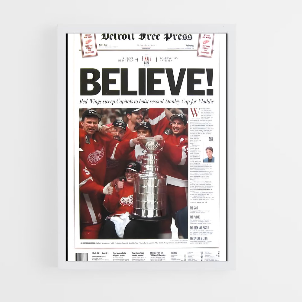 Poster Les Gagnants de Detroit – affiche Hockey sur glace (vue 3)